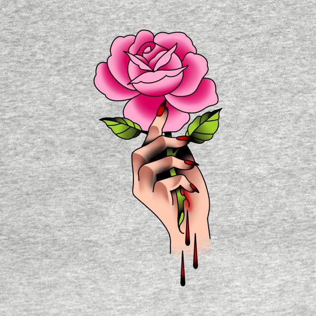 Hand with Rose by drawingsbydarcy